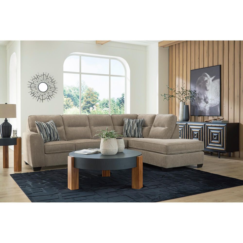 Ashley Olten 2-Piece Right Facing Sectional with Chaise in Mocha, , large