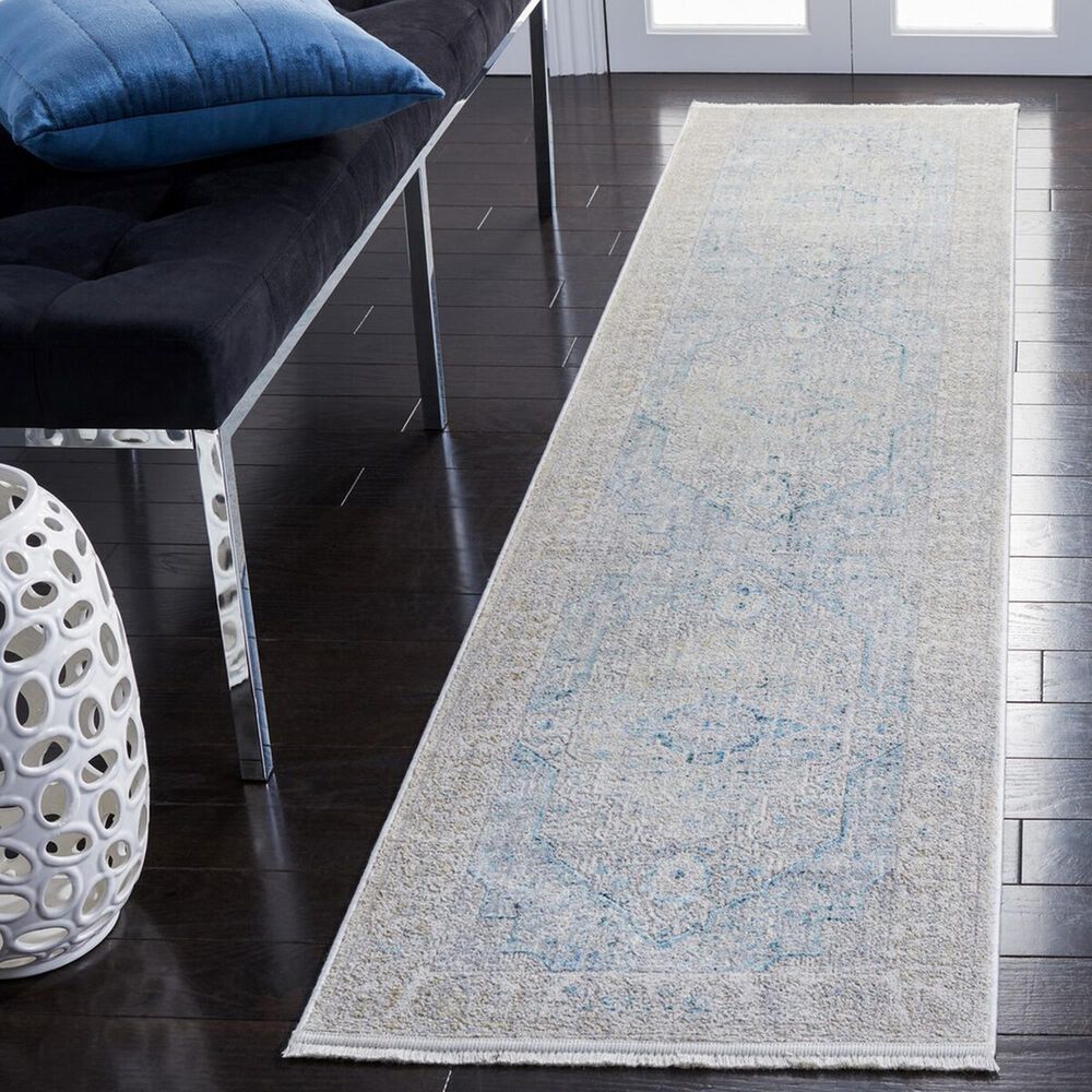 Safavieh Dream DRM401H 2&#39; x 8&#39; Grey and Blue Runner, , large