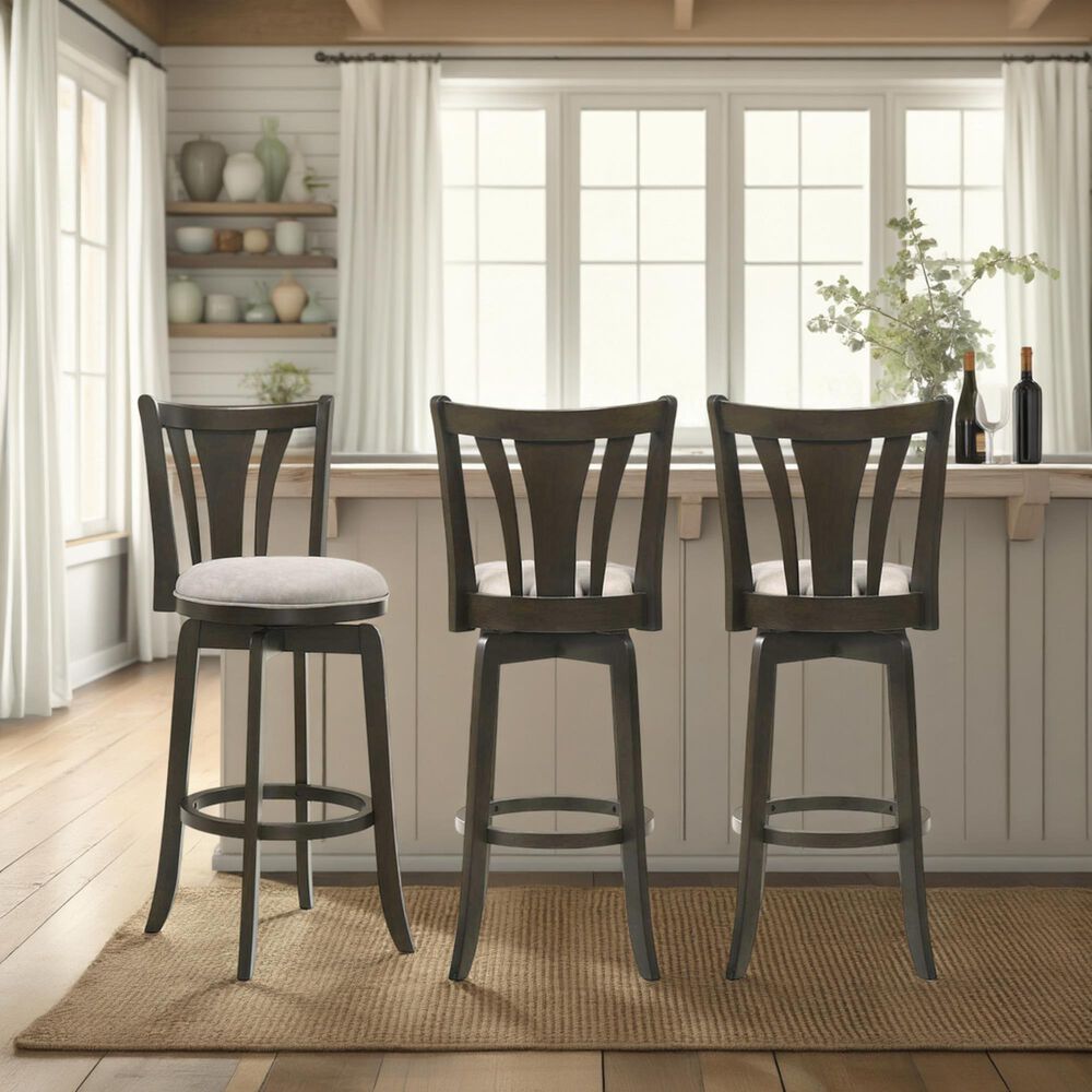 Armen Living Elle Swivel Barstool in Dark Roast, , large