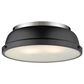Golden Lighting Duncan 14" Flush Mount in Pewter and Matte Black, , large