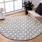 Safavieh Natura NAT475A 6" Round Ivory and Black Area Rug, , large