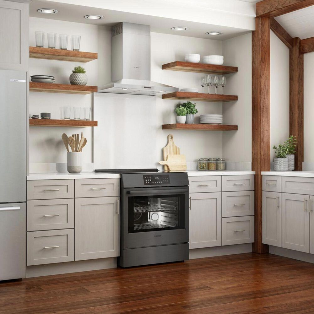 Bosch 800 Series 30" Slidein Electric Induction Range in Black Stainless Steel Shop NFM