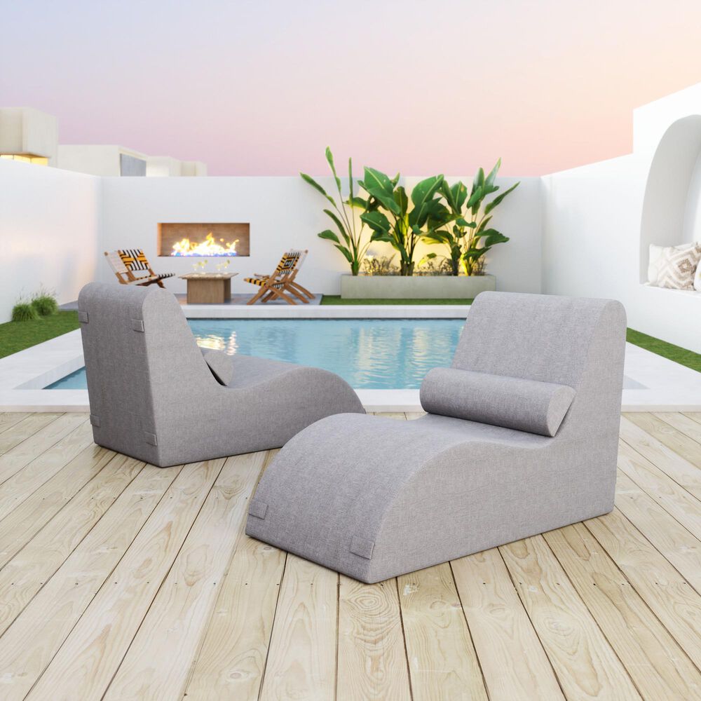 Zuo Modern Luanda Patio Chaise Lounge Chair in Gray, , large