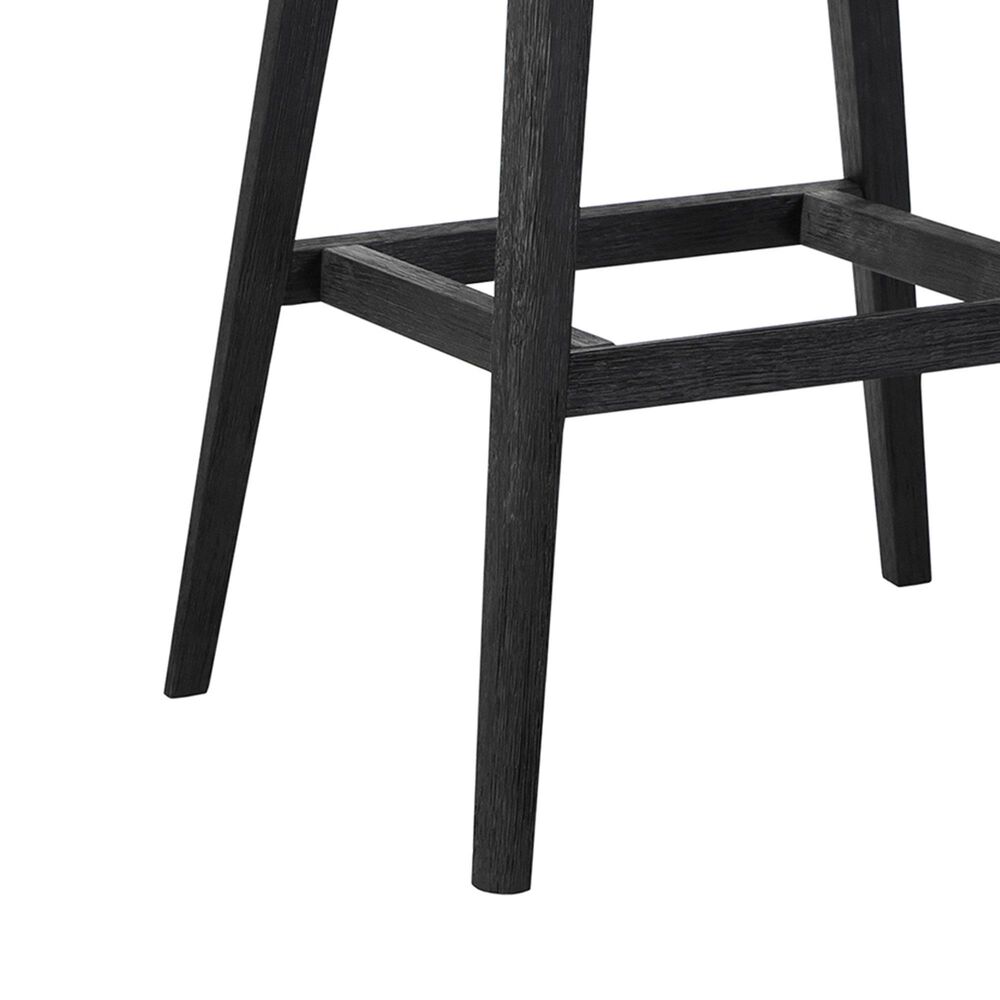 Armen Living Tutti Frutti Patio Bar Stool with Light Gray Cushion in Black, , large
