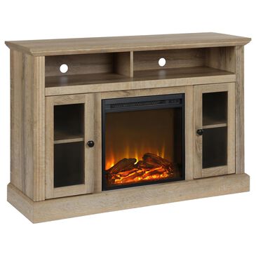 DHP Tacoma 47.25" TV Stand with Fireplace in Weathered Oak, , large