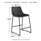 Ashley Centiar 24" Upholstered Counter Stool in Black Faux Leather, , large
