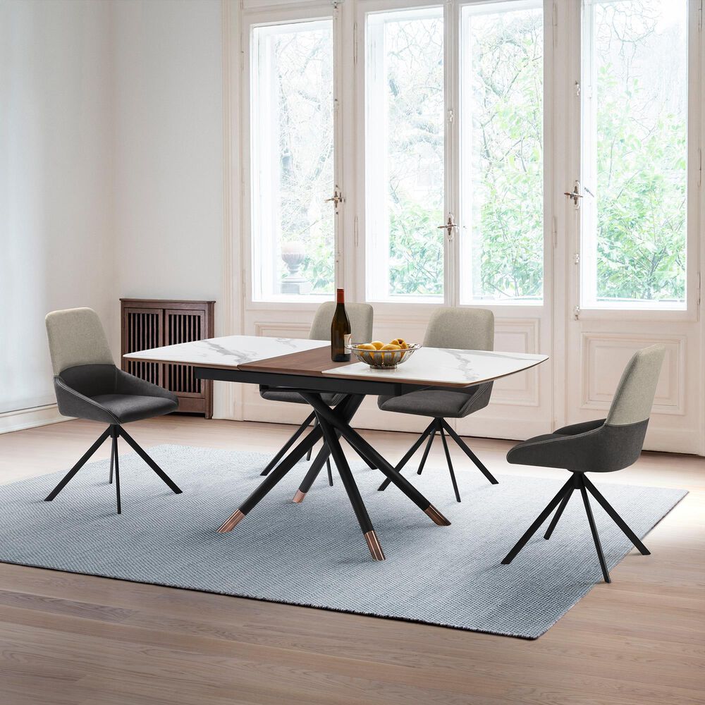 Blue River Alora Extendable Dining Table in Black, Copper, Light Grey and Walnut - Table Only, , large