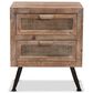 Baxton Studio Calida 2-Drawer End Table in Whitewashed Natural Brown and Black, , large