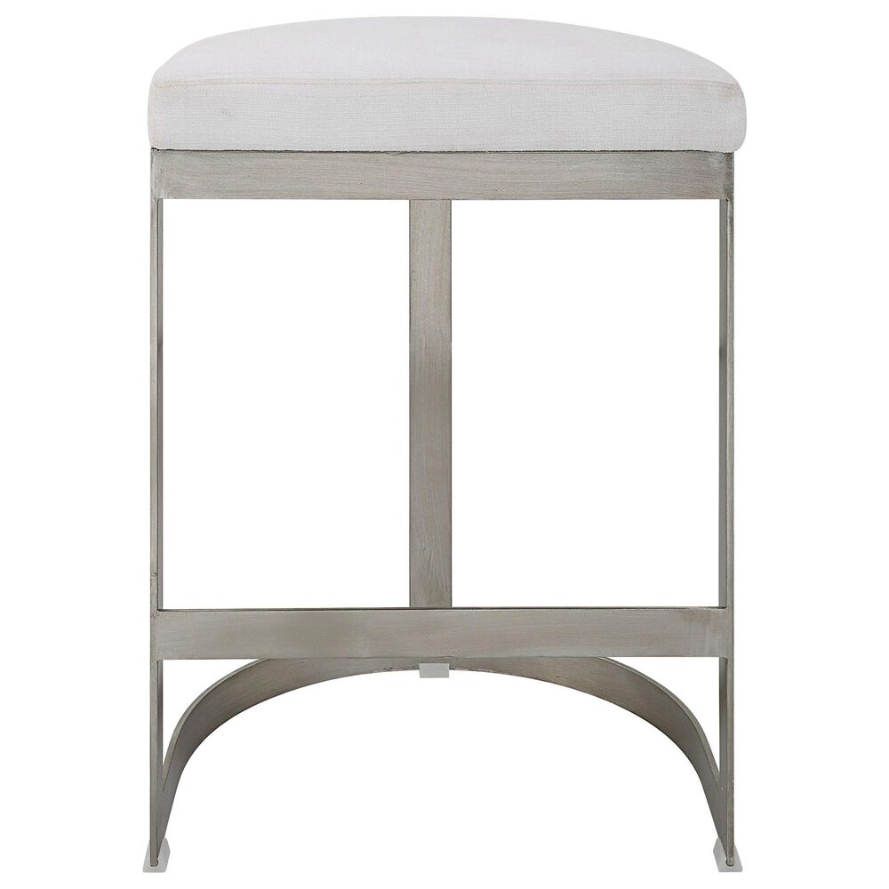 Uttermost Ivanna Counter Stool in Brushed Silver, , large