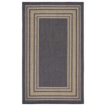 Nourison Horizon HOZ03 Charcoal 3" x 5" Indoor/Outdoor Area Rug, , large