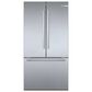Bosch 2-Piece Kitchen Package with 20.8 Cu. Ft. 3-Door French Door Refrigerator and Bar Handle Dishwasher in Stainless Steel, , large