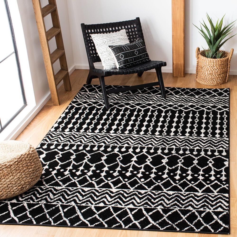 Safavieh Tulum TUL270 4&#39; x 6&#39; Black and Ivory Area Rug, , large