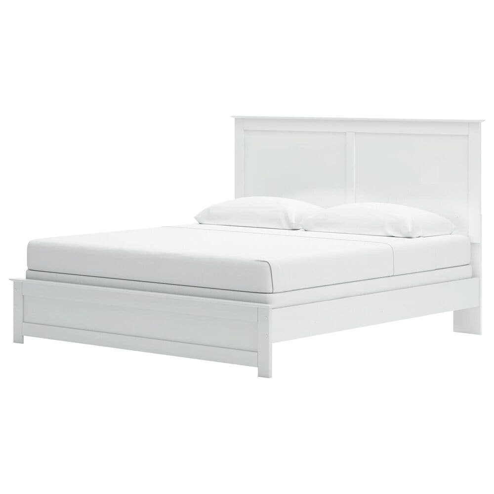 Ashley Bostwick Shoals 5-Piece King Panel Bedroom Set in White, , large