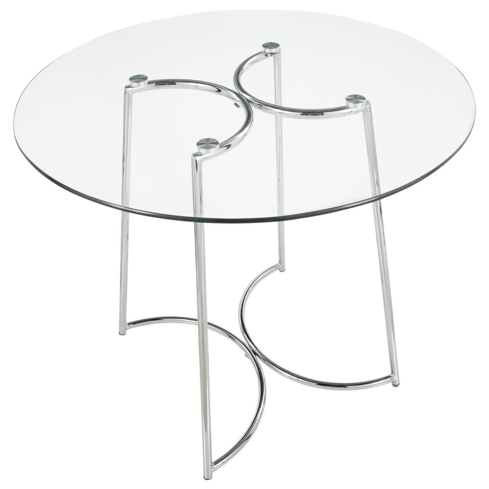 LumiSource Cece Dinette Table in Chrome and Clear - Table Only, , large