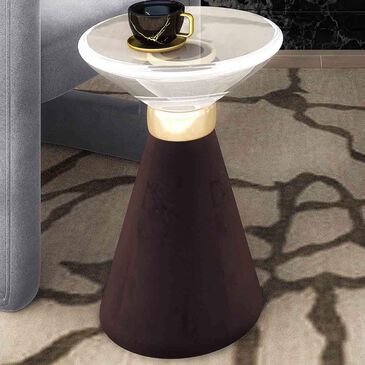Tov Furniture Aurora Side Table in Gold, Clear, and Grey, , large