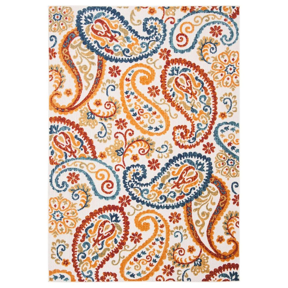 Safavieh Cabana 5"3" x 7"6" Cream and Navy Indoor/Outdoor Area Performance Rug, , large