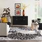 Nourison Aloha Floral 9"6" x 13" Black and White Indoor/Outdoor Area Rug, , large