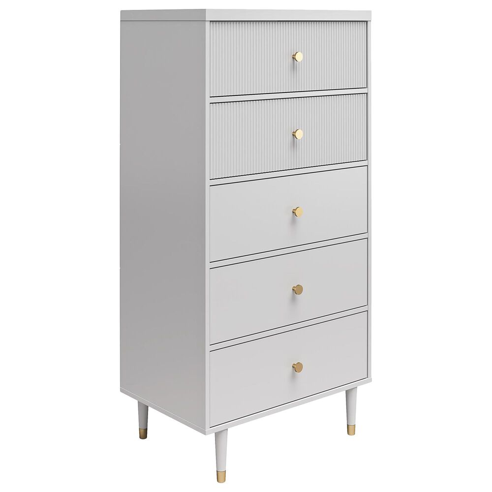 DHP Elizabeth 5-Drawer Chests in Dove Gray, , large