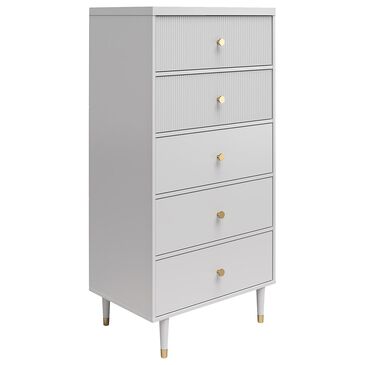 DHP Elizabeth 5-Drawer Chests in Dove Gray, , large