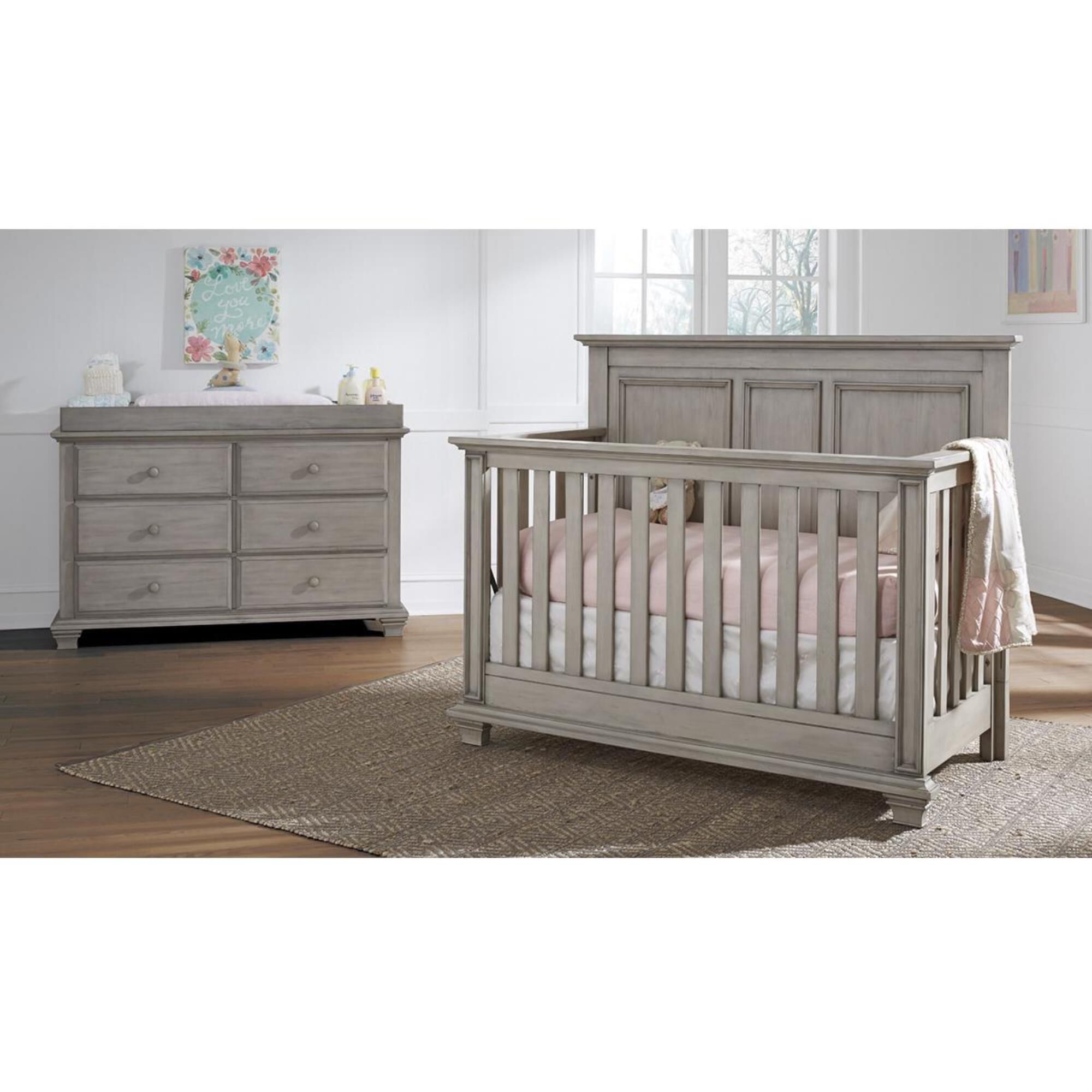 Oxford Baby Kenilworth 2 Piece Nursery Set in Stone Wash