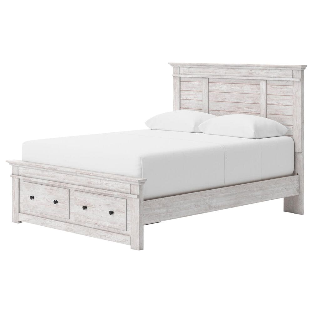 Ashley Makidern Queen Storage Bed with Two Drawers in Whitewash, , large