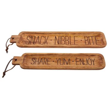 Mud Pie 16.75" x 3.75" Snack Wood Set in Brown, , large