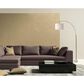 Adesso Bowery 1-Light Arc Lamp in Antique Brass and White, , large