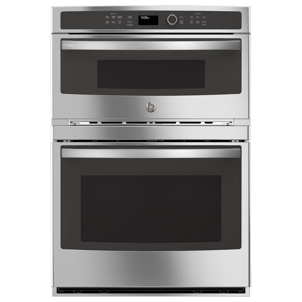GE Profile 2-Piece Kitchen Package with Stainless Steel 30&quot; Combination Double Wall Oven and 30&quot; Electric Cooktop in Black, , large