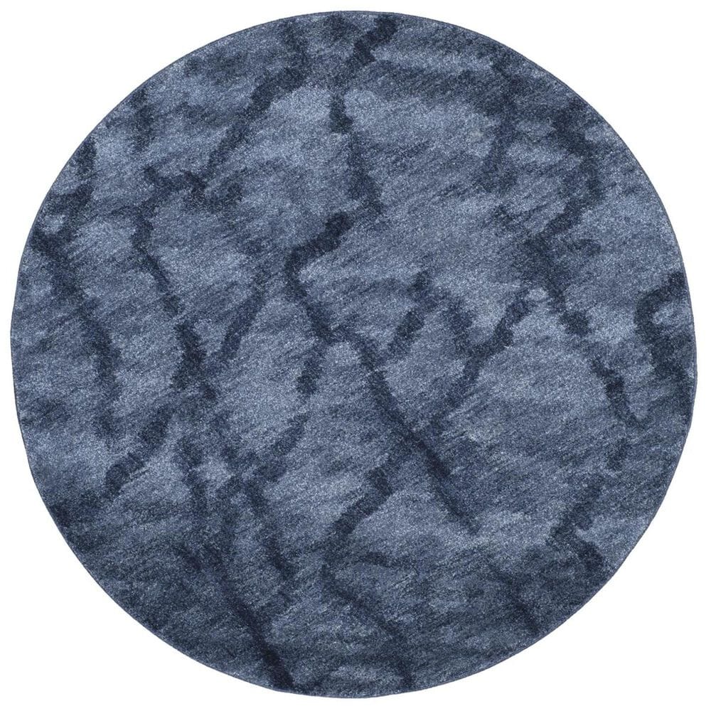 Safavieh Retro RET2144-6570 6&#39; Round Blue and Dark Blue Area Rug, , large