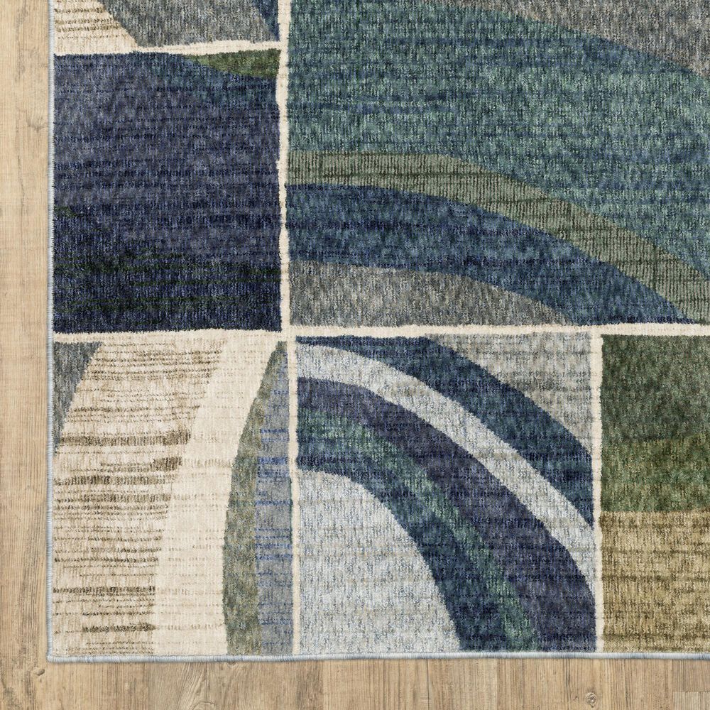 Oriental Weavers Tisdell TIS06 Blue and Green 2'3" x 7'6" Runner, , large