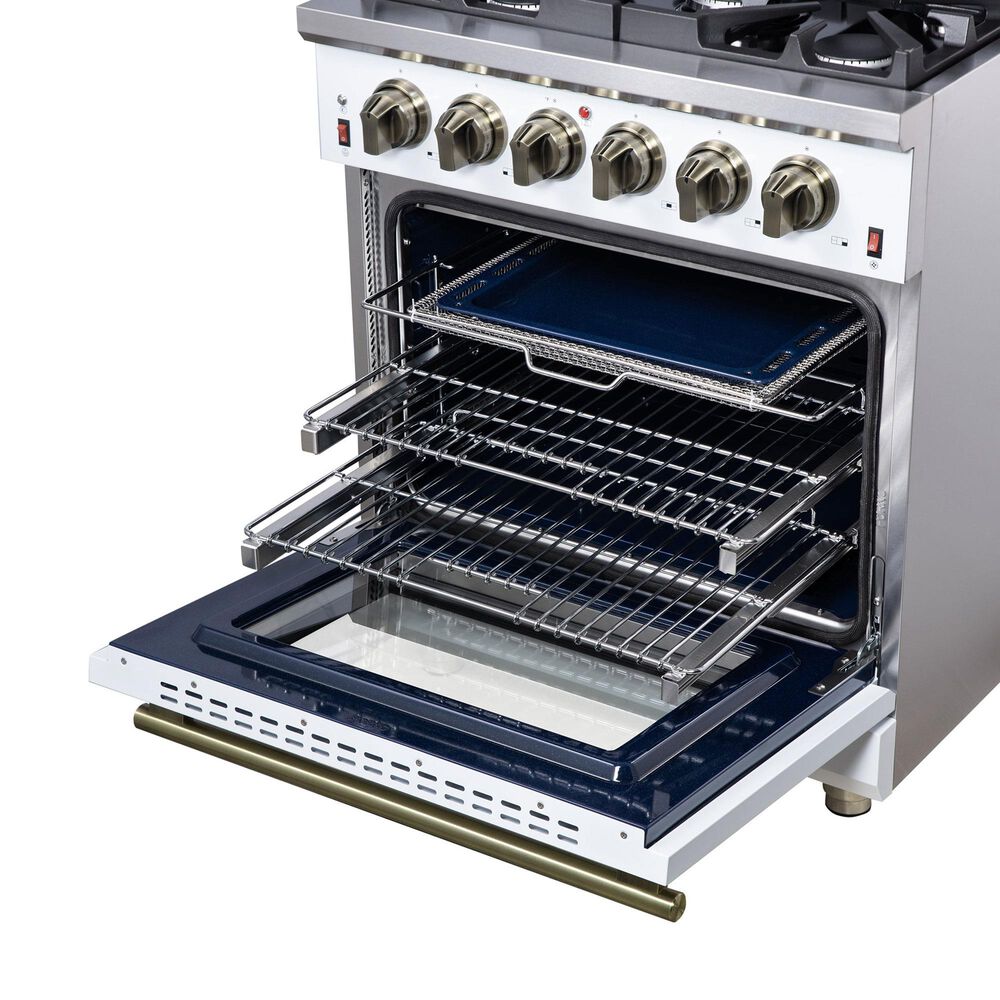 Forno Massimo 30" Freestanding Gas Range in White, , large