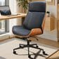 Zuo Modern Flex High Back Office Chair with Black Faux Leather in Black and Walnut, , large