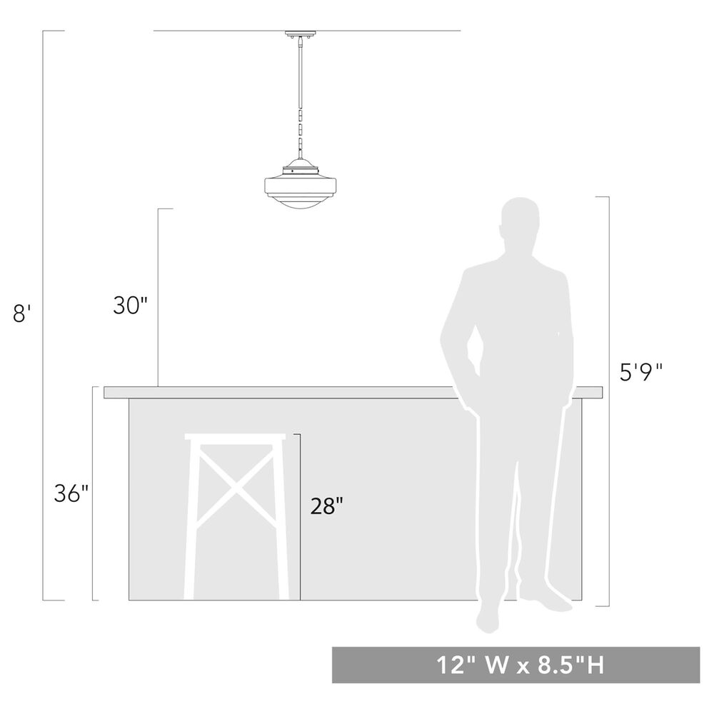 Golden Lighting Ingalls Medium Pendant with Clear Glass in Modern Brass, , large