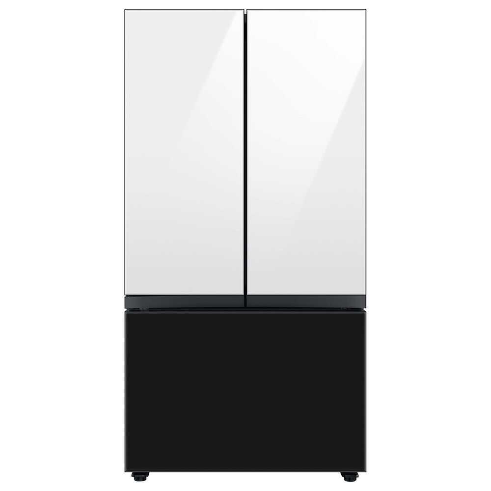 Samsung 30 Cu. Ft. Bespoke 3-Door French Door Refrigerator in White and Charcoal Glass, , large
