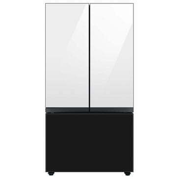 Samsung Bespoke 30 Cu. Ft. 3-Door French Door Refrigerator - White Top Panels and Charcoal Glass Bottom Panel Included, , large