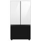 Samsung 30 Cu. Ft. Bespoke 3-Door French Door Refrigerator in White and Charcoal Glass, , large