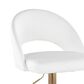 LumiSource Renee Adjustable Swivel Bar Stool with White Faux Leather Upholstery in Gold (Set of 2), , large