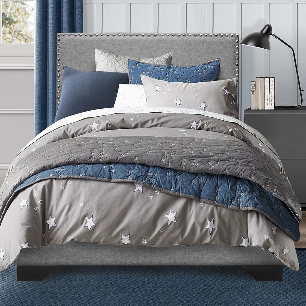 The Monday Company Twin Upholstered Bed in Gray, , large
