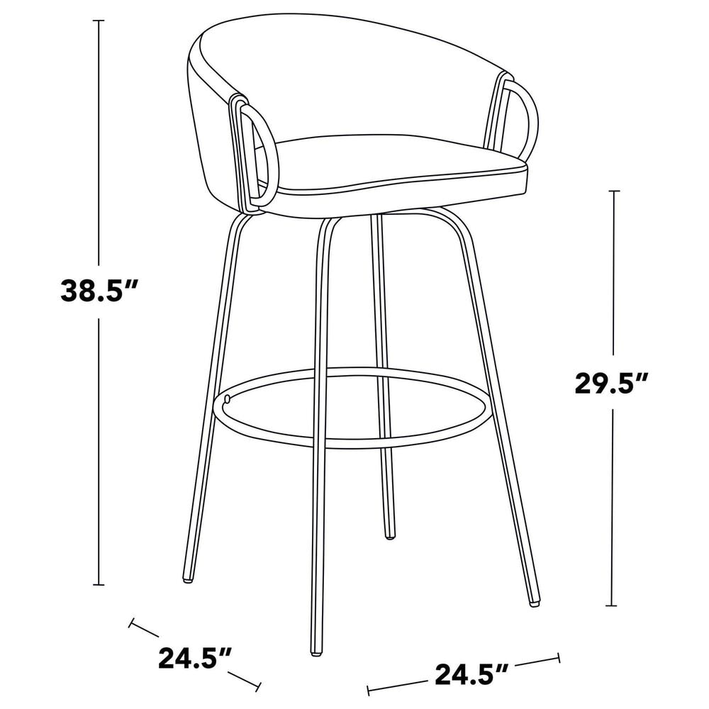 LumiSource Claire Swivel Barstool with Green Velvet Upholstery in Gold (Set of 2), , large