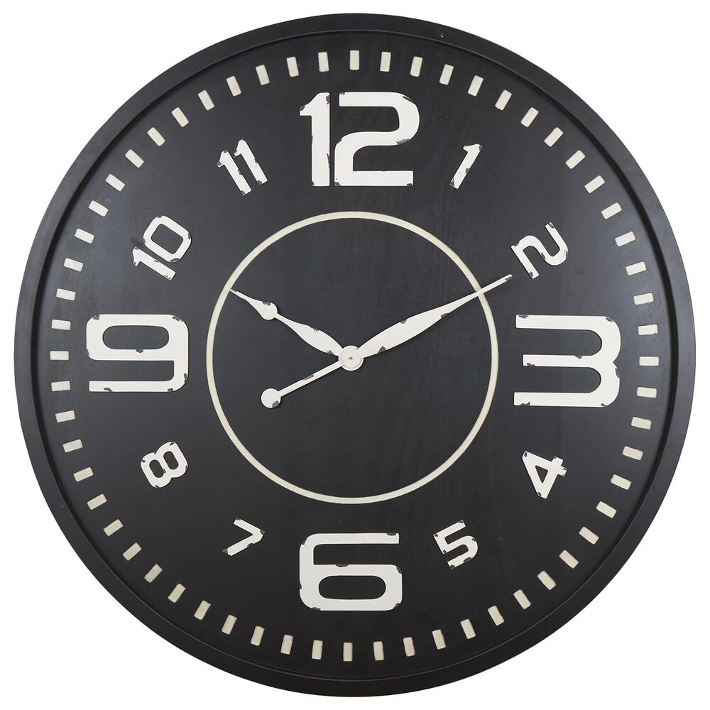Maple and Jade Modern Wood Wall Clock in Black, , large