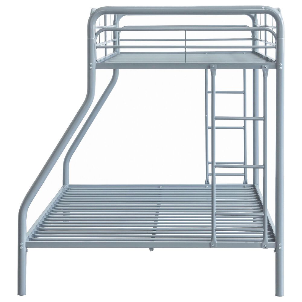 Pacific Landing Carson Twin Over Full Bunk Bed in Glossy Silver, , large