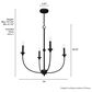 Hunter Southcrest 26" 4-Light Chandelier in Flat Matte Black, , large