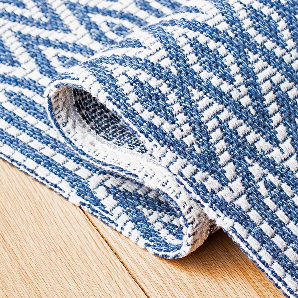 Safavieh Martha Stewart Cotton MSR405 2&#39; x 8&#39; Blue and Grey Runner, , large
