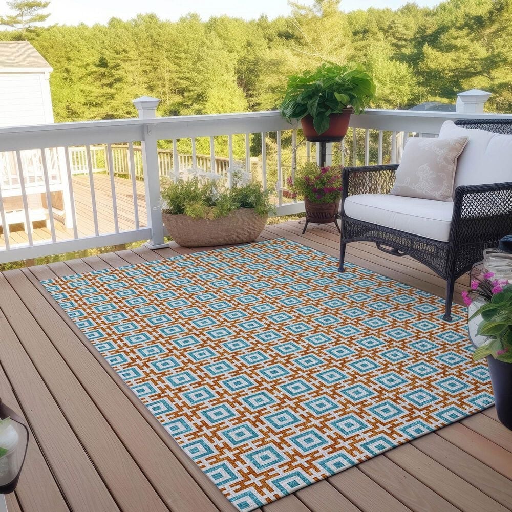 Dalyn Rug Company Marlo 10&#39; x 14&#39; Orange Indoor/Outdoor Area Rug, , large