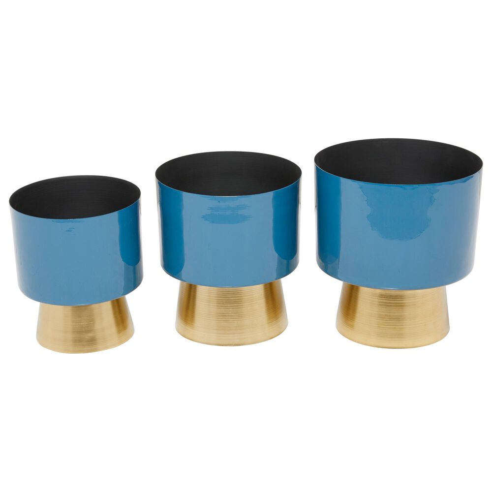 Maple and Jade Planter in Blue, Gold and Black (Set of 3), , large