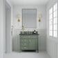 James Martin Vanities Brittany 36" Single Bathroom Vanity in Smokey Celadon with 3 cm Charcoal Soapstone Quartz Top and Rectangular Sink, , large
