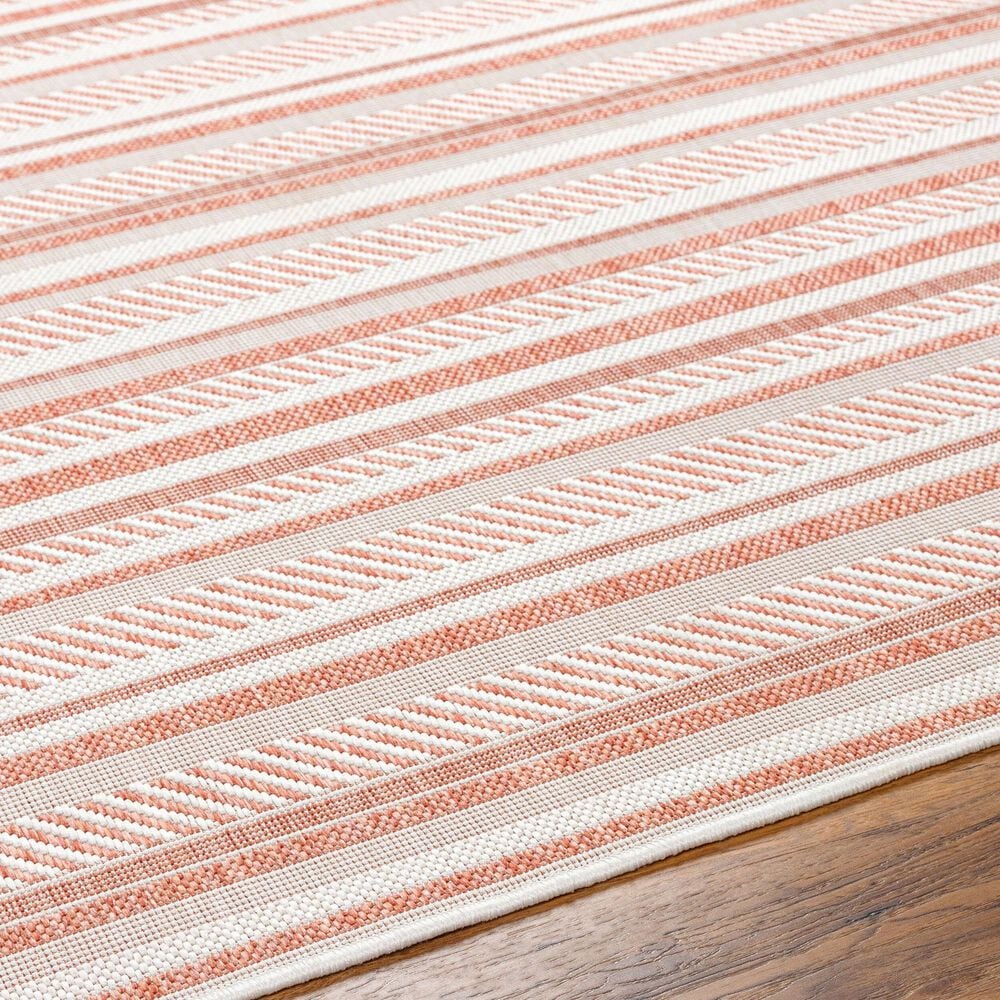 Surya Eagean EAG-2423 Rust, Ivory, Dusty Pink and Dusty Coral 2&#39; x 2&#39;11&quot; Indoor/Outdoor Area Rug, , large