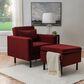 Linon Home Decor Wallis Accent Chair with Ottoman in Berry, , large