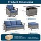 Sunwell Garden 6-Piece Patio Conversation Set with Fire Pit in Navy, , large