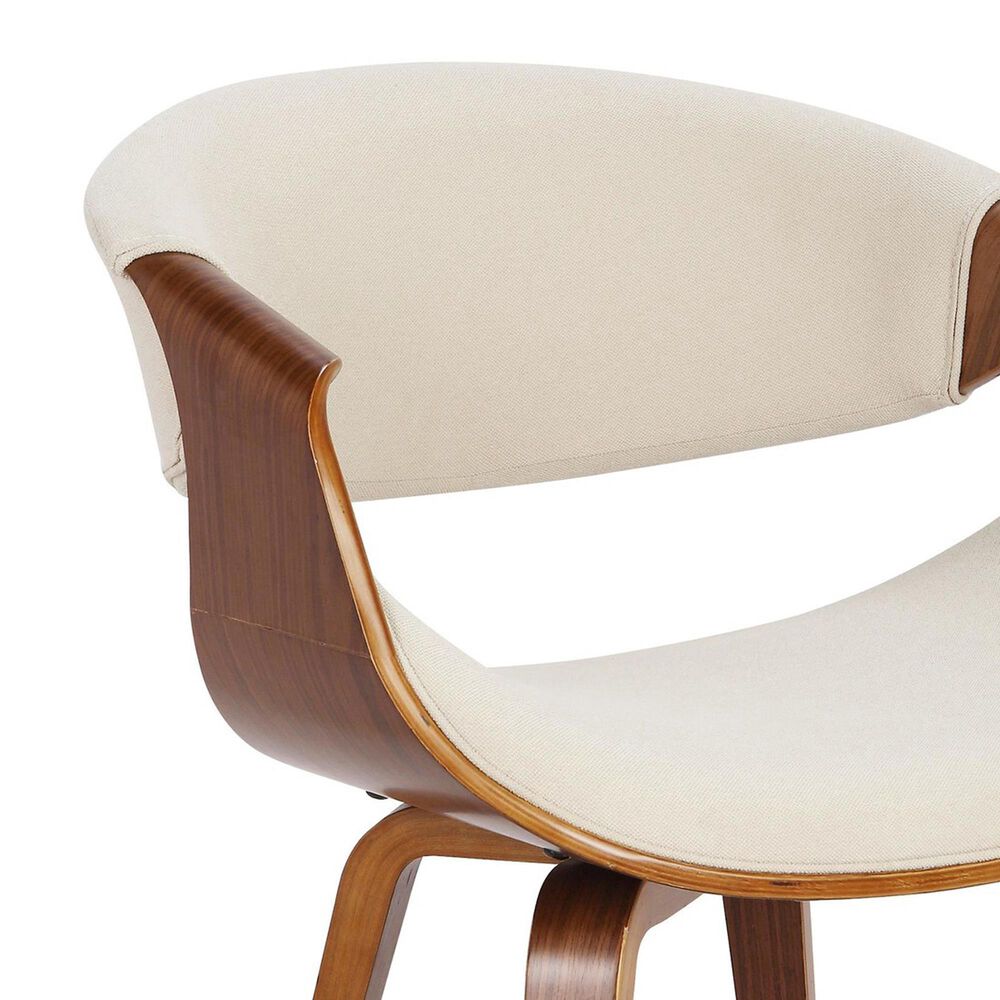 LumiSource Curvo Arm Chair with Cream Fabric Cushion in Walnut (Set of 2), , large